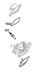 Cylinder Head Group Diagram and Parts List for 12G032-0010-G1 100000 - 19Z999 Briggs and Stratton Engine